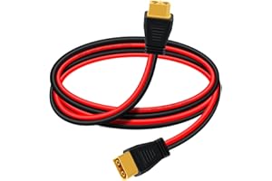 YINGAYOU XT60 Cable Alargador Macho a Hembra de 12 AWG XT60 Extension Cable 12V-36V para Generador Solar, Central Eléctrica Portátil y Panel Solar (14 AWG, 3 m)