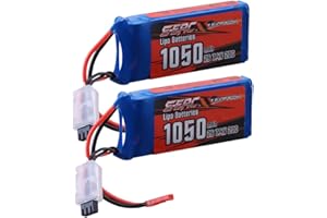 Sunpadow 2S - Batería de litio (7,4 V, 20 C, 1050 mAh, con conector JST para RC Airplane Quadcopter Helicóptero Drone FPV Model Racing Hobby (2 unidades)