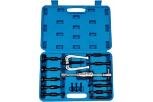 KumuJ 16tlg Innenlager Abzieher Set, 8-58mm Innenabzieher Lager, Grundloch Lagerabzieher Innenlager Auszieher Werkzeug, Kugellager Abzieher Innen mit Gleithammer Satz für Auto LKW Motorrad (Blau)