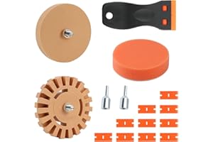 DBTW 14Pcs Eraser Wheel Decal Remover Set, 2 Types Rubber Eraser Wheel, 100/88mm Eraser Wheel Eraser Wheel, Adhesive Remover Wheel, Car Sticker Remover Kit, Decal Remover Tool Kit for Drilling Machines