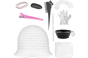 ROBGZMQW Highlight Cap and Hook Kit, 12-Piece Silicone Hair Highlighting Set with Dye Tools, Professional Streaking Cap for DIY Home Styling and Salon Use