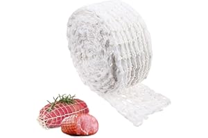 LBJFYHJN Siatka na mięso do wędzenia, siatka na szynkę, do rolad, odporna na wysokie temperatury, elastyczna siatka wędzarnicza (5 m, 18 otworów)