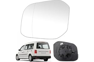 SOEKODU Cristal de Espejo reemplazar para VW Caddy 2015-2019, Retrovisor Exterior Ajustable Adecuado, Lente de Marcha Atrá (for Caddy-Lzquierd)