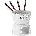 Shallow 6 Pieces Chocolate Fondue Set, SC-420-F, Multicolor, Porcelain