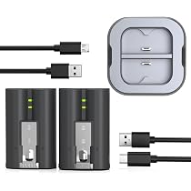 Lot 2 Batteries 7200 MAh + Station Charge Pour Ring Doorbell 2/3/3+/4, Spotlight Cam, Stick Up Cam – Grande Autonomie