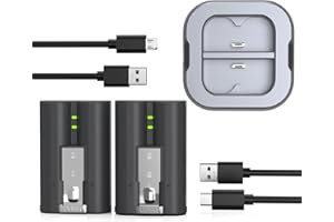 HUAENG 2-Pack Ersatz V4 Akku für Ring Doorbell mit Ladestation, 7200mAh wiederaufladbare Kamera-Akkus für Ring Video Doorbell 2/3/3 Plus/4, Spotlight Cam, Stick Up Cam und Peephole Cam Indoor