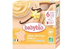 Babybio Gourde Crème Semoule Vanille 6+ Mois 340 g