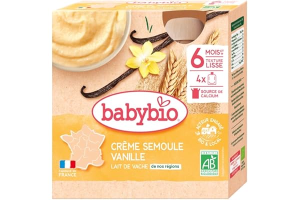 Babybio Gourde Crème Semoule Vanille 6+ Mois 340 g