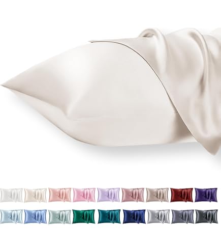 Catherine Lansfield Satin-Oxford Kissenbezug 50x75 Cm – Seidig Weich, Silberfarben, 1 Paar Für Gemütliche Schlafzimmer-Deko