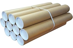 PACKZONE YOUR A-Z SOURCE PACKZONE | A3 Postal Tubes | Heavy Duty Cardboard | Plastic END CAPS | 330mm x 45mm Rolls | MAILING Packaging Shipping | Available in 5/10/25/50 | (50)