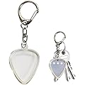Xijobido Porte Médiator pour Guitare - Porte-Médiator Portable avec Porte-Clés,Accessoire de Musique Transparent pour Guitaristes - pour École Maison Voyage Spectacles Quotidien