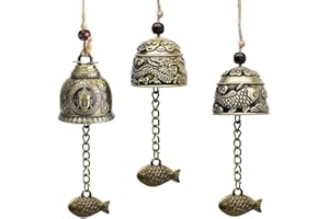 DUOHERESHUI 3 Stücke Fengshui Glocken, Garten Feng Shui Glocke, Feng Shui Chimes, Hängen Antike Klangspiele, Vintage Klangspiele, Segen Glocke Windspiele, für Hausgarten Hängen Glück Segen Dekoration