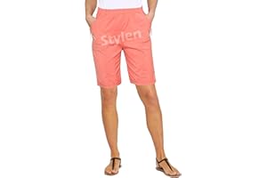 URBAN STITCH Womens Shorts with Pockets Lightweight Elasticated Summer Easy Care Ladies Travelling Pull on Comfy Lounge Shorts Plus Size