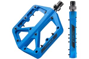 Lohca Pedale VTT Vélo Plates, Pedale Velo Route, Paires de Pédales Plates, Anti-Glissant, 3 Roulements, en Nylon 9/16, Anti-Glissant