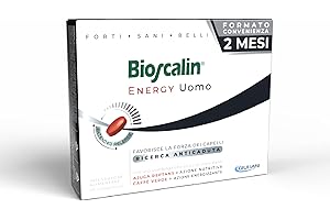 Bioscalin Energy Uomo, Integratore Alimentare per Capelli, Favorisce la Forza dei Capelli, Senza Glutine, Naturalmente senza Lattosio, Utilizzo 2 Mesi, 60 Compresse