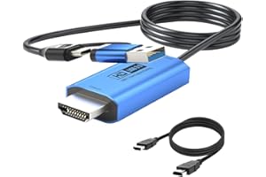YCBUENO 2M Live Streaming Wire 4K to USB3.0 A,Type C Adapter Video Game Capture for Editing Video,Games,Streaming,Online Teaching