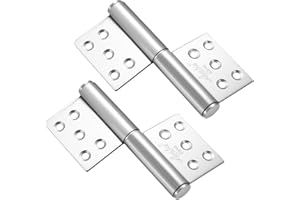 JIUXINYUKEJI 2 Stück Edelstahl Türscharnier Schwerlast Aufschraubscharnier Softclose, Aushebescharnier, 360 Grad Edelstahl-Türscharniere für Holztüren Außentüren Fenster Gartentor Scharniere, 132x100x18mm