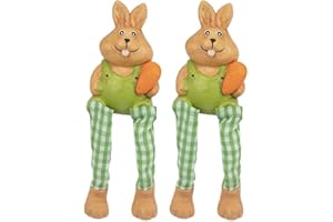 ‎IDEEN MIT HERZ Ideen mit Herz Deko-Figuren mit Schlenkerbeinen | Frühling & Ostern | Kantensitzer | Kantenhocker | 18 cm (Osterhasen 1)