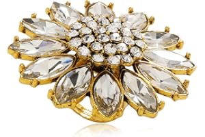 IMINI Big Sunflower Boho Exaggerated CZ Statement Ring for Women Girls Adjustable Bohemian Antique Mosaic Crystal Expandable Big Open Wrap Finger Rings Comfort Fit Retro Indian Bollywood Style Jewelry,