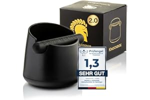 ‎BARISTA LEGENDS Barista Legends® Abklopfbehälter für Siebträger mattschwarz - Knock Box für Kaffeesatz mit spezieller geräuschabsorbierender Schlagstange - Abschlagbehälter für dein Barista Zubehör.