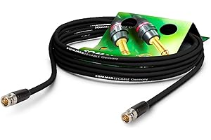 Sommer Cable Video 75 Ω - HD/3G/6G/12G-SDI / 4K-UHD SC-Vector 0.8/3.7 équipé BNC/BNC NBNC75BLP9X NEUTRIK, Noir (20m) - Made in Germany by