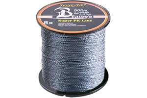 L SERVER Angelschnur Geflochten 500m 8 Fach Anti-Biss-Pause und Verschleißfeste Angelschnur PE Köderschnur Glatt Meeresangelschnur 6.35-36.29kg