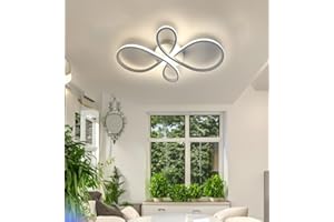Arcadia Plafoniera Led Soffitto Moderna con Luce Calda e Fredda Dimmerabile, Telecomando e App per Cellulare - Lampadario Camera da Letto, Soggiorno, Cucina, Cameretta e Salotto - 4300LM 72W 80Cm