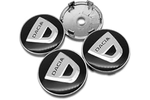 LOPLP Capuchons de moyeu de Couverture Centrale de Roue de Voiture enjoliveurs de moyeu de Jante de Roue de Voiture pour Dacia Duster Logan Sandero Stepway Lodgy Mcv 2 Dokker,60mm,4 pièces