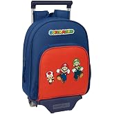 Safta | Double Pencil Case Super Mario Bros Mamma MIA 29 Pieces, Children's School Pencil Case with 2 Compartments and Zipper