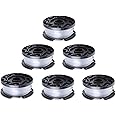 Poweka A6481 trimmer Spool Compatible with Black Decker Reflex Strimmer Spool Line Replace A6485 ST5530-GB GLC3630L20-GB STC1820PC-GB BESTA530-GB BESTA525-GB - Pack of 6