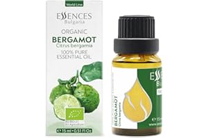 ‎ESSENCES BULGARIA Essences Bulgaria Bio-Bergamotte Ätherisches Öl 15ml | Citrus bergamia | 100% Naturrein | Unverdünnt | Therapeutischer Grad | Aromatherapie | Kosmetik | Tierversuchsfrei | Gentechnikfrei | Vegan