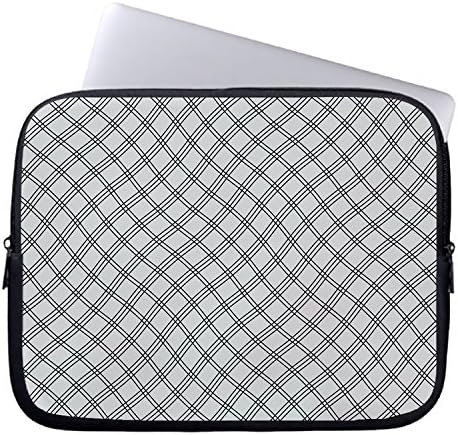 Okoukiu 10- Inch Balck And White Grids Zipper Briefcase Handbag Sleeve Case Bag For All 10" Laptop Notebook Chromebook &amp; Macbook Air 10 &amp; Pro 10