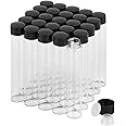 Cadbibe 30ml Clear Glass Vials with Screw Caps and Plastic Stoppers, Small Liquid Sample Vial, Test Tubes, Leak-Proof Vial, 25PCS