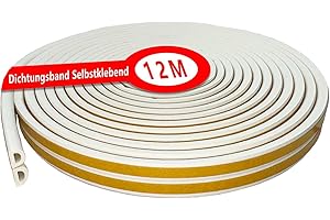 ZHENSFLOURISH Guarnizione Finestra, 12 m Paraspifferi Finestre, Antispifferi Finestra, Parafreddo per Finestre, Per l'isolamento Acustico, la Protezione Dalla Polvere, la Protezione Dagli urti, Bianco