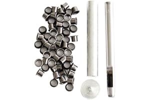 Qeunrtiy ÖSen-Lochstanzwerkzeug-Set mit 50 ÖSen, 6 Mm Gunmetal-Finish für DIY-Kydex-Scheide, Kydex-ÖSe