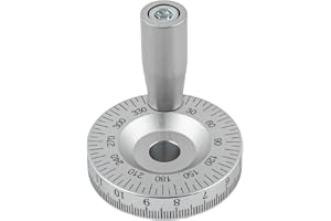 Aluminiumlegering svarv handhjul med graverad skala 50 mm | Höghållfast aluminium, sandblästrad silverfinish, slitstarka mark