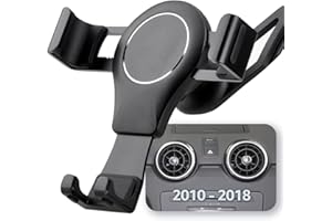 AYADA Support Telephone Voiture pour Audi A1, 360 Rotatable Phone Holder Car Air Vent Phone Mount Gravity MéTal Alliage Aluminium Silicium Non Slip Universel (Noir)