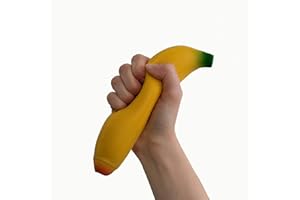D.A.Y. REPUBLIC Squishy Super Stretchy Banana, Stress Relief and Fidget Squeeze Toy for Kids and Adults with Autism Anxiety ASD ADHD SPD Special Needs Sensory Hand Therapy, Great for Finger and Wrist Arthritis Physio