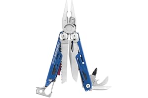 Leatherman Signal - Pince multifonctions conçue pour l’aventure, avec 19 outils dont un allume-feu, une scie et bien plus, fabriqué aux Etats-Unis, couleur bleu cobalt, étui en nylon inclus