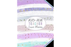 Teacher Lesson Planner 2025-2026: Academic Year Monthly and Weekly Class Organizer | Grade and Record Book for Educators July 2025-June 2026 (Pretty Girly Colorful Cover)