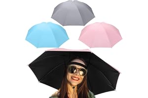 3Pcs Fishing Umbrella Hat, 27'' Adjustable Hands-Free Headband, Foldable Waterproof UV Protection Umbrella Cap for Fishing, Golf, Camping, Beach, Gardening, Outdoor Sunshade