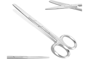 PURE SHARP Safety First Aid Group Nurses Stainless Dressing Scissors Blunt/Blunt 13cm – Safe and Durable Medical Scissors for Bandage and Dressing Removal
