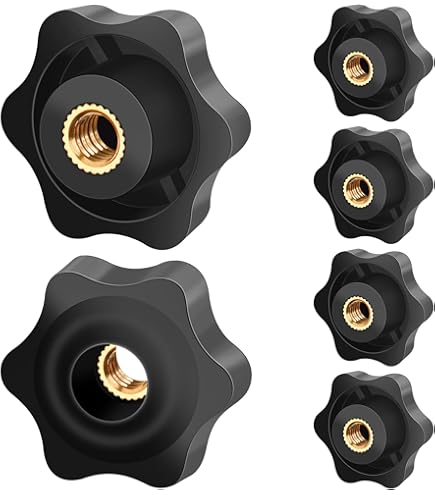 5 Manopole A Sfera Uxcell M6 - Plastica Rossa Con Inserto Metallo - Diametro 25mm