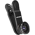 Adcom Full Screen Wide Angle Clip On Mobile Phone Camera Lens - Compatible with All iPhone & Android Smartphones (Black)