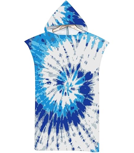 DOTBUY Poncho da Surf Spiaggia con Cappuccio per Uomo Donne, Cavallo Creativo Stampa Asciugatura Rapida Leggero Asciugamano da Bagno Microfibra per Cambiarsi in Spiaggia (Cavallo Bianco,80x145cm