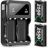 Akku für Xbox One/Series X&S Controller, BEBONCOOL 2-Packs 2550mAh Akku für Xbox Controller Kompatibel mit Xbox Series X&S/Xb