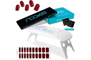 NOOVES Láminas de Uñas de Gel Precurado Rojas + Lámpara de secado de uñas UV/LED PORTÁTIL 8w|Tiras De Uñas De Gel semicurado|Pegatinas Uñas Semipermanente en Gel|Gel Nail stickers|Uñas de gel Pegatinas