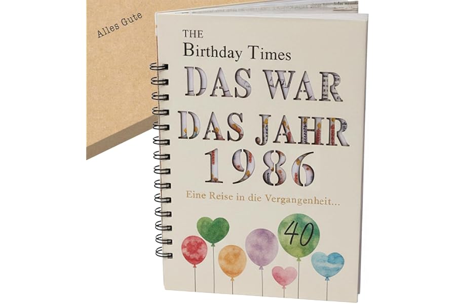 the lazy panda card company Das Jahr, das 1986 war - Karte Buch zum 40. Geburtstag mit Details zum Geburtsjahr Geburtstagskar