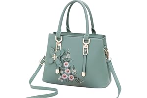 FANDARE Damska torba z uchwytem, wodoszczelna, torba na ramię, ze sztucznej skóry, haftowana torebka na podróż, zakupy, do pracy