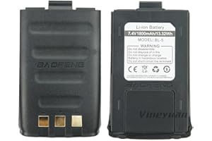 VINEYUAN Batteria per radio bidirezionale di ricambio per Baofeng GT-3 GT-3TP GT3 GT3TP e GT-3 Mark-II III 7,4 V 1800 mAh Batteria Walkie Talkies